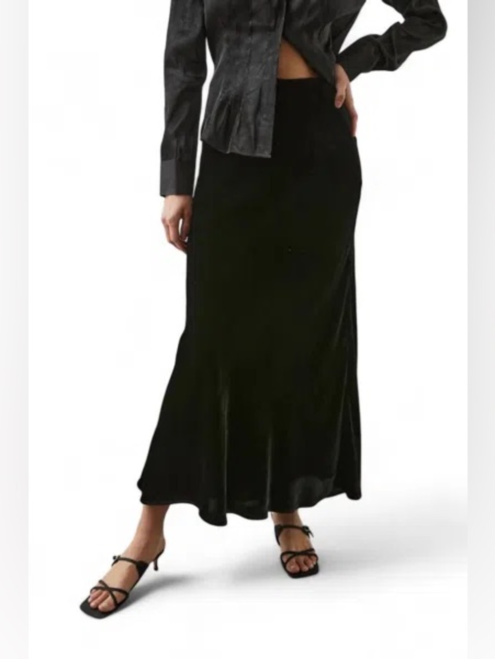 Rails Leia Velvet Maxi Skirt in Black Size XS
